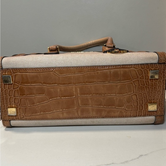 Michael Kors Harper Canvas Two Toned Satchel Shoulder Bag - Picture 15 of 16